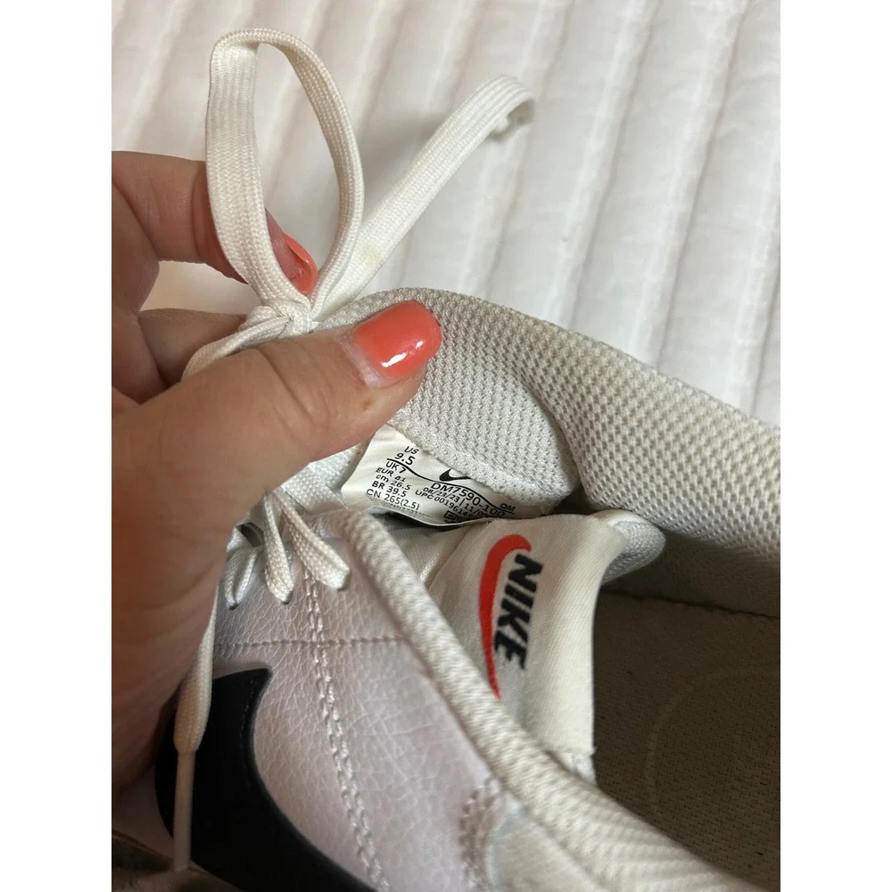 Nike Court Legacy Lift White Black Gold‎ Leather Sneakers Women US 9.5